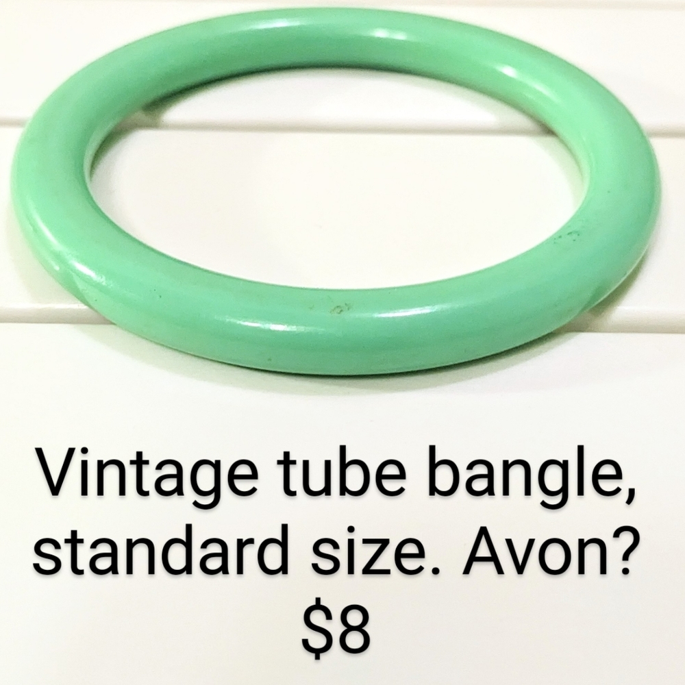 Vintage Mint Green Tube Bangle Avon Color Go Round